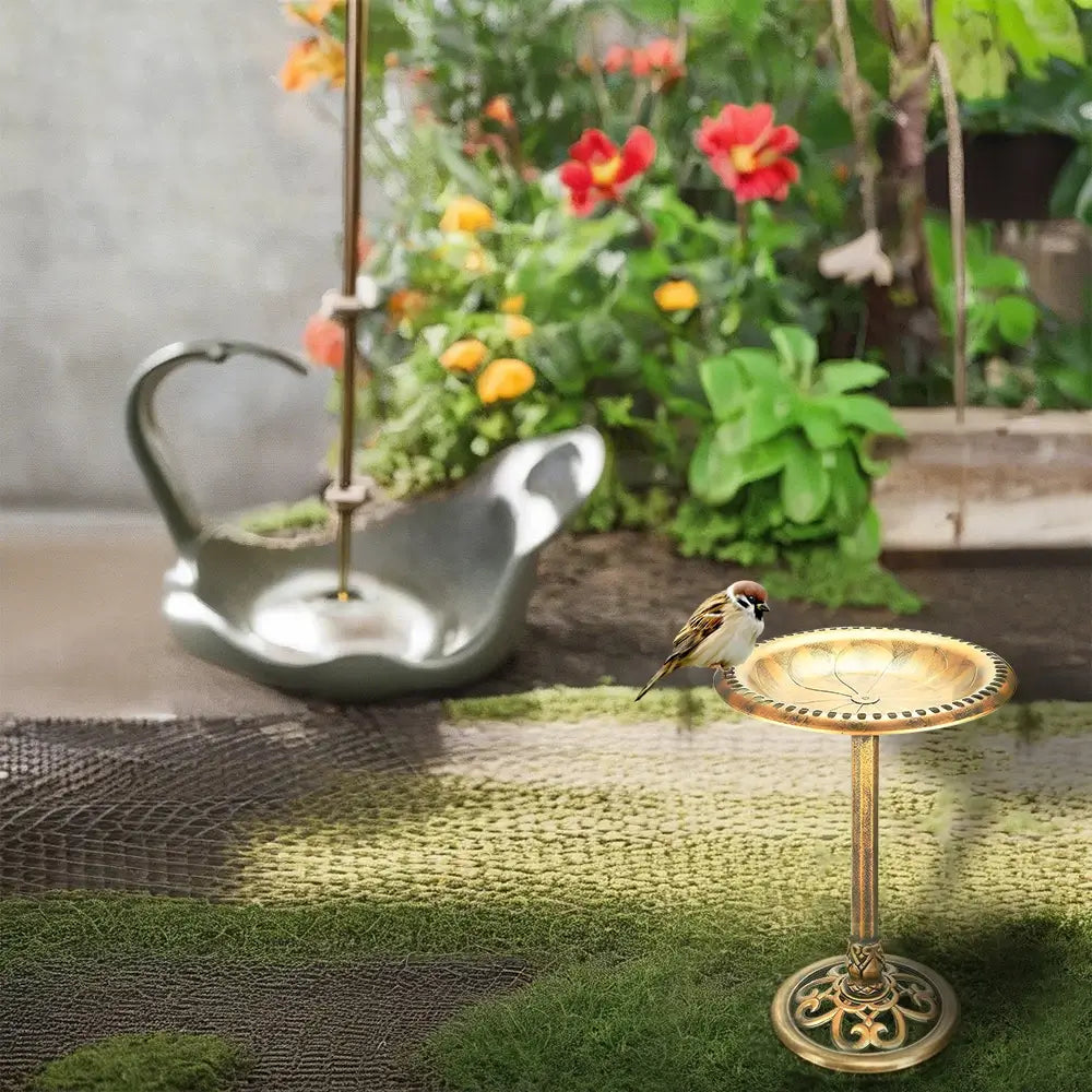 Bakyard Antique Bird Bath | For Outdoors & Garden | Polyresin 28 Inches Bird Bath