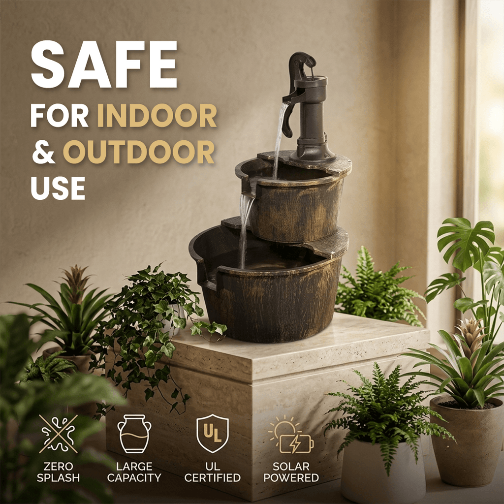 Bakyard Cascara Solar-Powered Water Fountain
