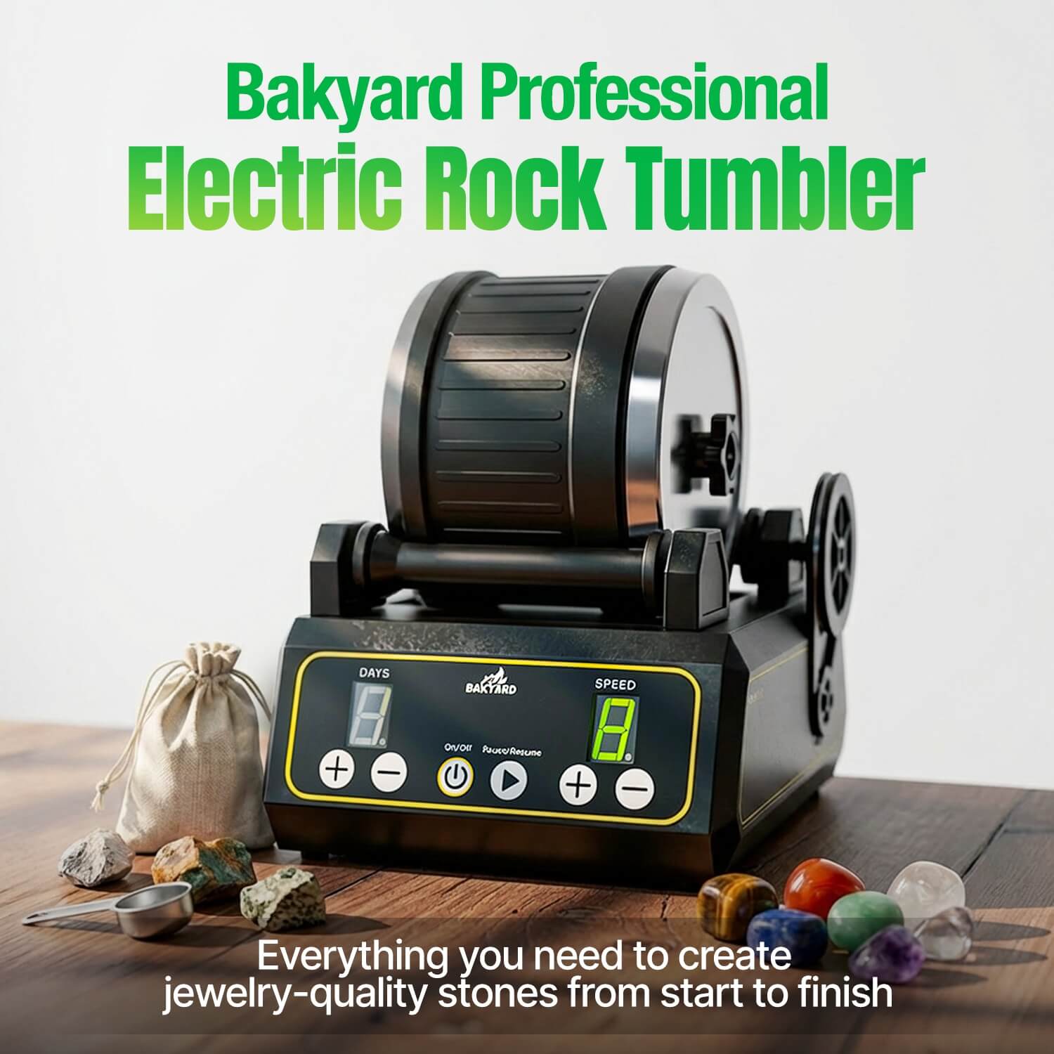 Bakyard Professional Electric Rock Tumbler Kit